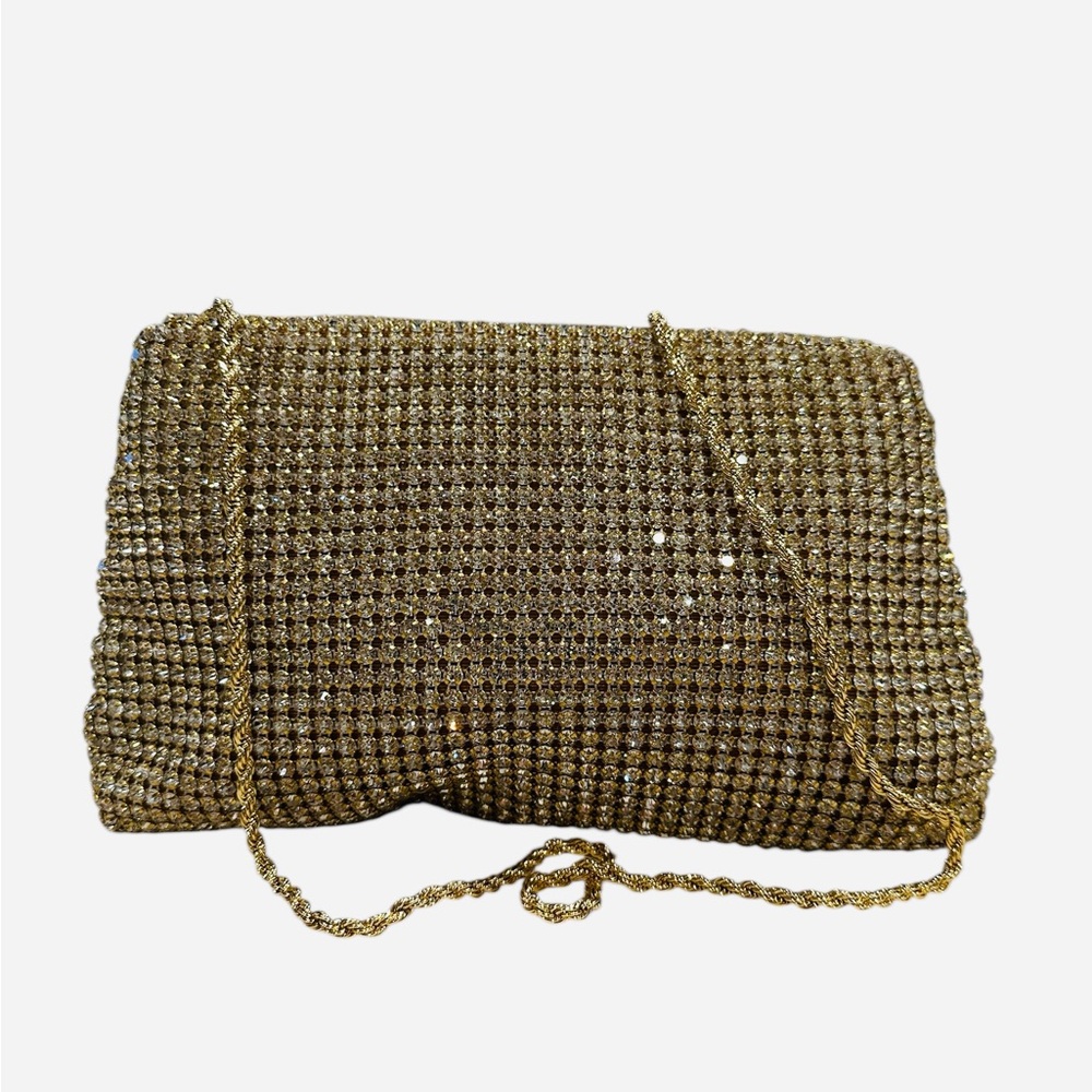 Loeffler Randall Jolene Gold Diamanté Bow Clutch - Picture 4 of 13